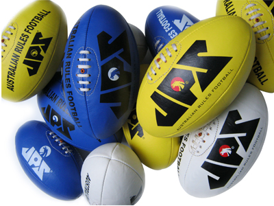 Blue, White & Yellow PU Material Aussie Rules Football 